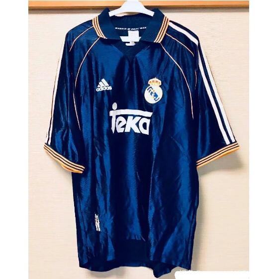 1998 Real Madrid Retro Blue Away Kit Soccer Jersey